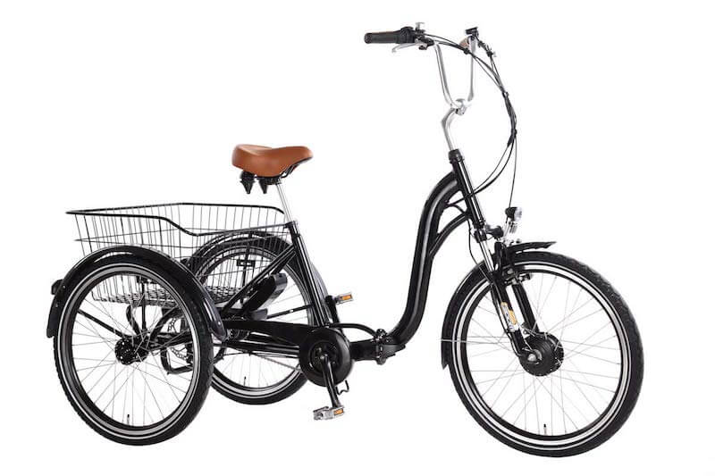 Triciclo el/éctrico Adulto Bicicleta de Tres Ruedas bater/ía de Litio para Padres Ancianos Bicicleta el/éctrica de 3 Ruedas con Cesta Trasera excursiones de Compras Movilidad de Ahorro de Mano